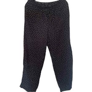 Who What Wear polka dot black linen pants size m